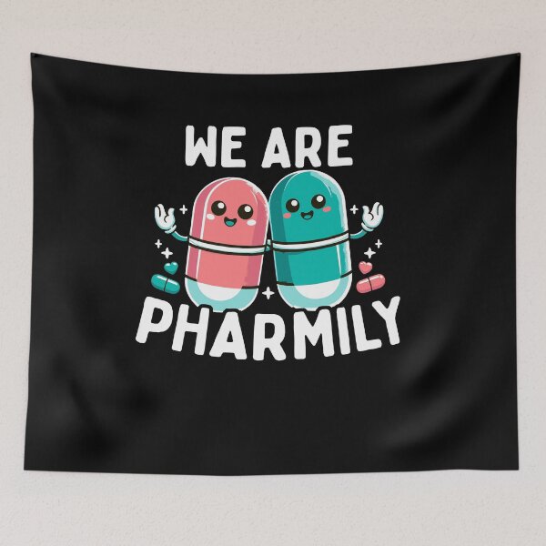 Item preview, We Are Pharmily Pharmacist Pharmacy Tech Sayings designed and sold by Dressed For  Duty.