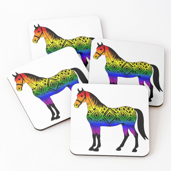 Item preview, Rainbow Tribal Horse Design – Vibrant Pride Artwork designed and sold by Travelslightly.