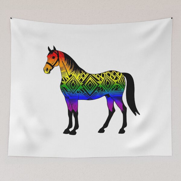 Item preview, Rainbow Tribal Horse Design – Vibrant Pride Artwork designed and sold by Travelslightly.