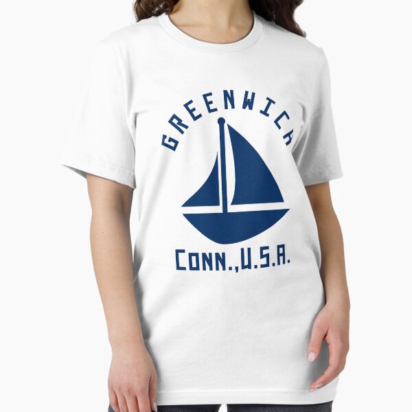 Item preview, Greenwich Connecticut Sailing / Boating - Navy Blue Text - Abstract / Minimalist designed and sold by TimelessLocales.