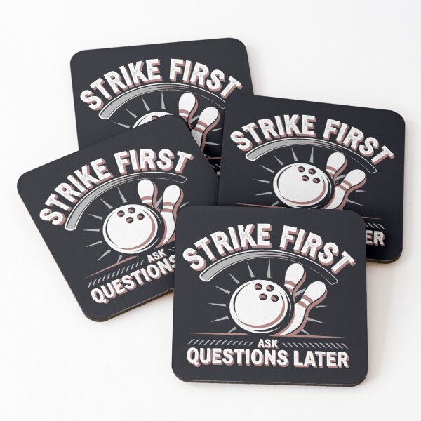 Item preview, Strike First, Ask Questions Later, Bowling Pun designed and sold by Bliss Find And Design.