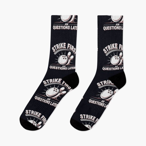 Item preview, Strike First, Ask Questions Later, Bowling Pun designed and sold by Bliss Find And Design.
