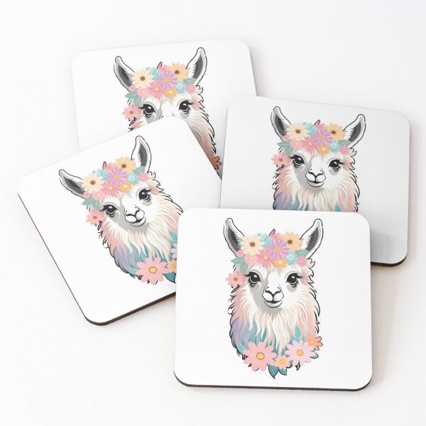 Item preview, Cute Fluffy Llama with Flowers designed and sold by RoseCandi.