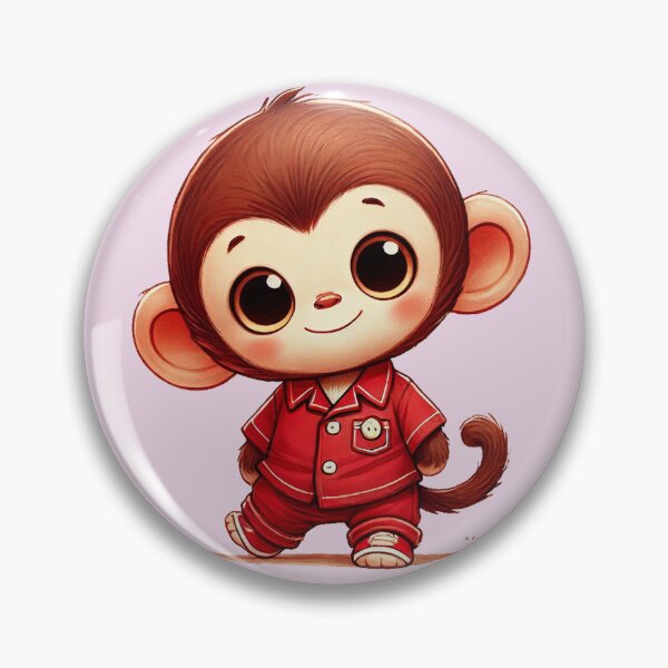 Item preview, Adorable Monkey in Red Pajamas designed and sold by ArtyRed.