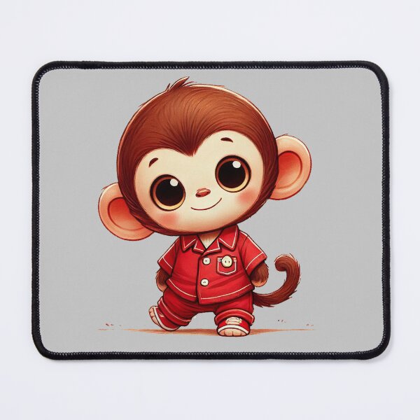 Item preview, Adorable Monkey in Red Pajamas designed and sold by ArtyRed.