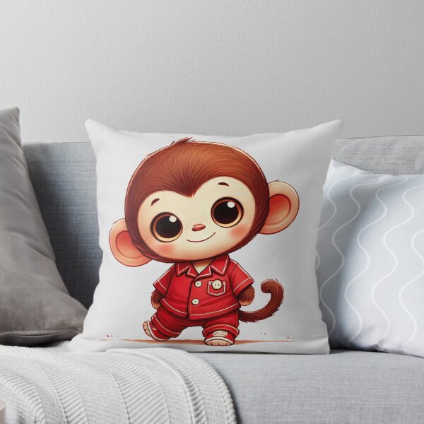 Item preview, Adorable Monkey in Red Pajamas designed and sold by ArtyRed.