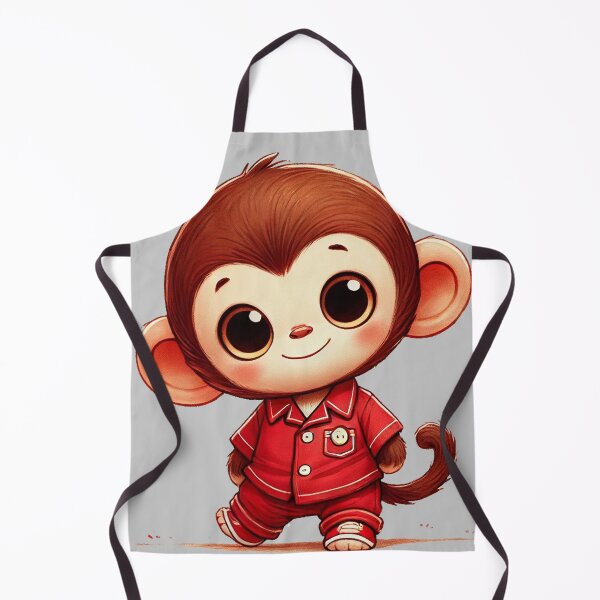 Item preview, Adorable Monkey in Red Pajamas designed and sold by ArtyRed.