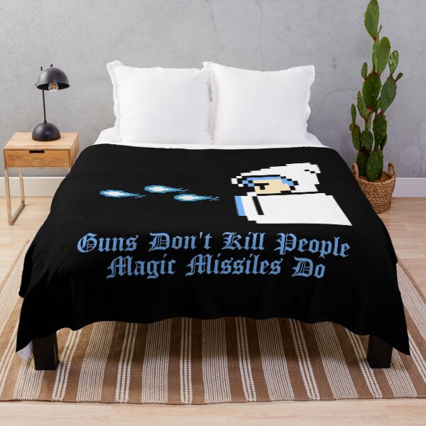 Item preview, Guns Don't Kill People Magic Missiles Do (Colored Text With Missiles) designed and sold by zombiechan51.