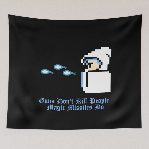 Item preview, Guns Don't Kill People Magic Missiles Do (Colored Text With Missiles) designed and sold by zombiechan51.