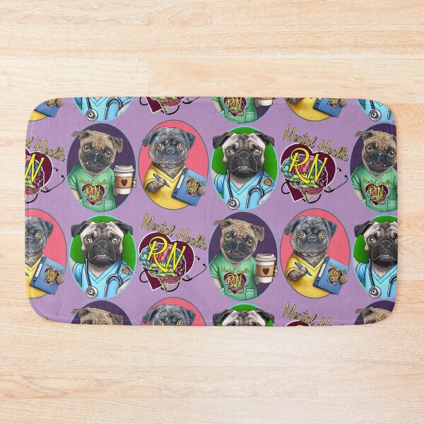 Item preview, Pug Mental Health Nurses designed and sold by FivePugs.