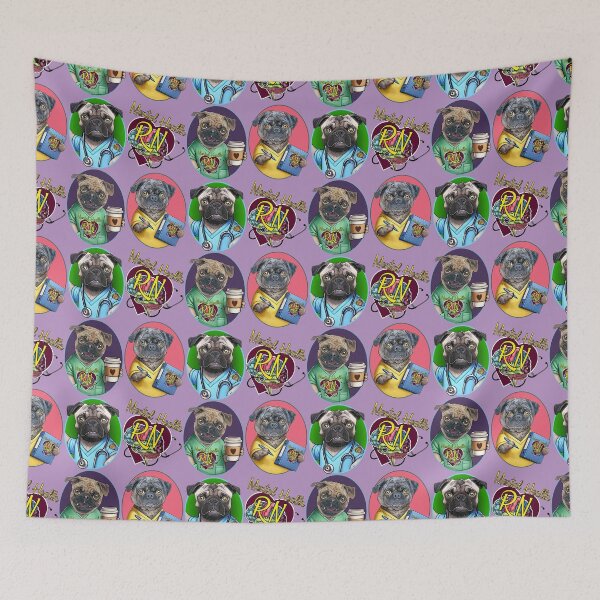 Item preview, Pug Mental Health Nurses designed and sold by FivePugs.