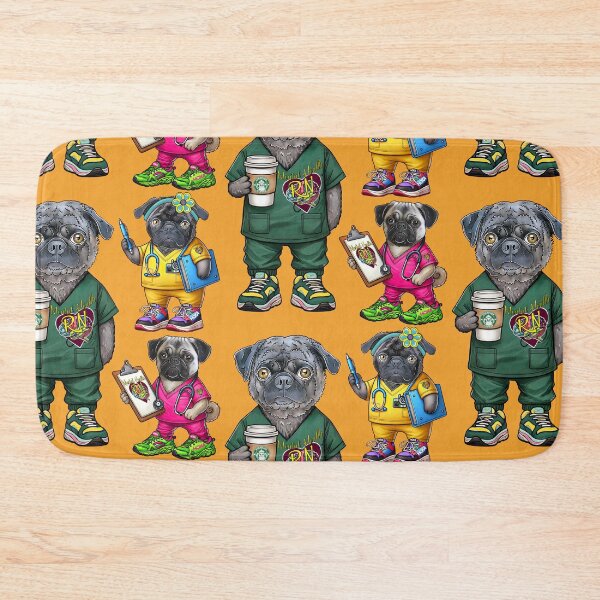 Item preview, 3 Pug Mental Health Nurses designed and sold by FivePugs.