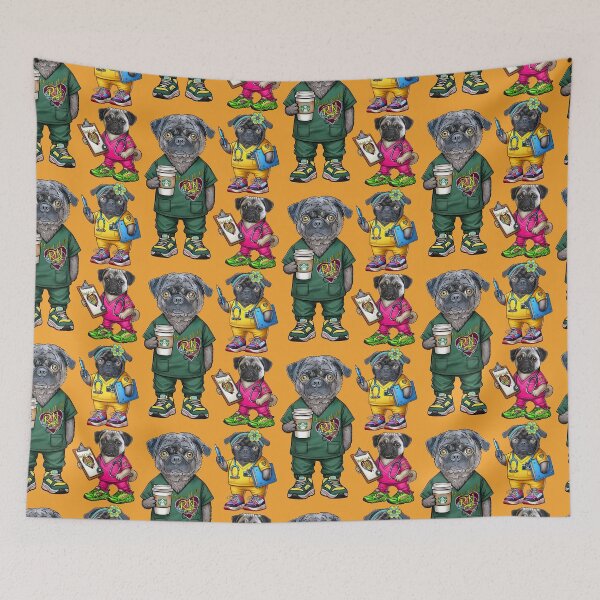 Item preview, 3 Pug Mental Health Nurses designed and sold by FivePugs.
