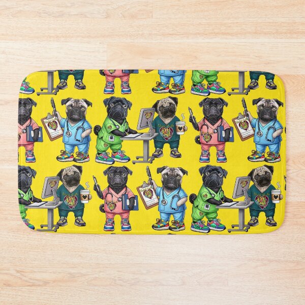 Item preview, 4 Pug Mental Health Nurses designed and sold by FivePugs.