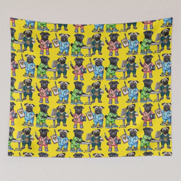 Item preview, 4 Pug Mental Health Nurses designed and sold by FivePugs.