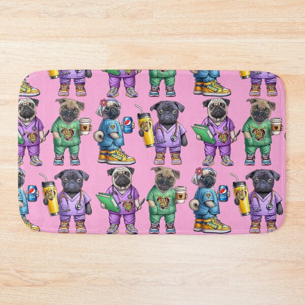Item preview, 4 Pug Mental Health Nurses designed and sold by FivePugs.