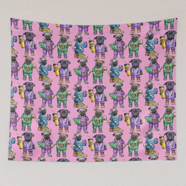 Item preview, 4 Pug Mental Health Nurses designed and sold by FivePugs.
