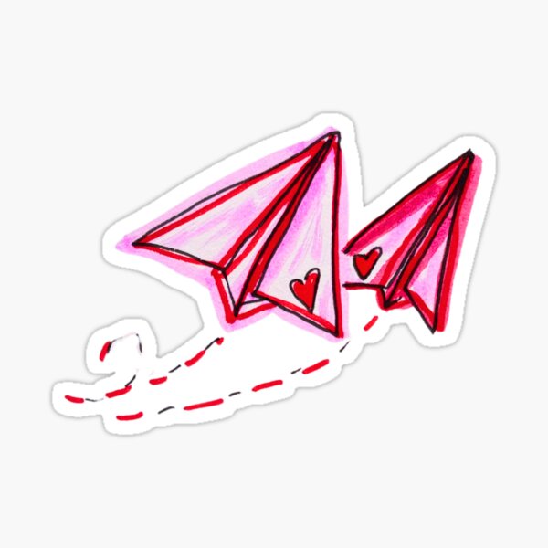 Aperçu de l'œuvre Avion en papier en forme de coeur créée et vendue par livebrave3.