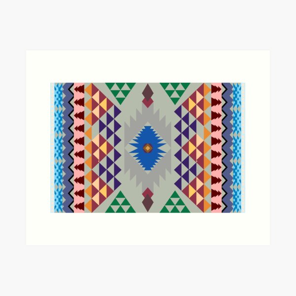 Aperçu de l'œuvre Motif tribal Navajo sans couture avec des motifs amérindiens, un décor sud-ouest et des motifs géométriques bohèmes. créée et vendue par rtinnapun.