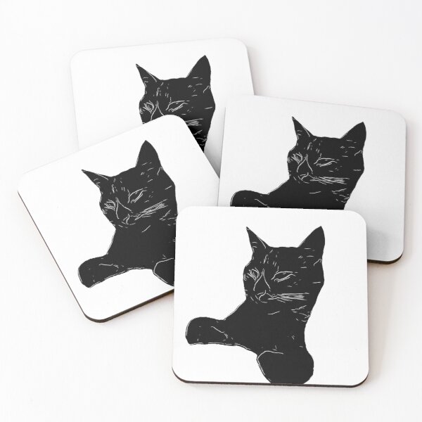 Item preview, Black and white Cozy cat designed and sold by Punkinchunk.