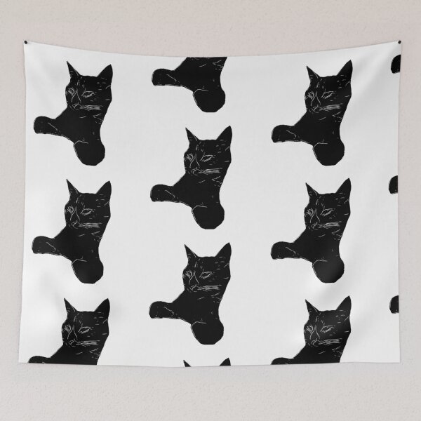 Item preview, Black and white Cozy cat designed and sold by Punkinchunk.