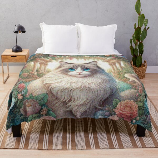 Item preview, Ragdoll Cat Cat in Beautiful Floral Zen Flower Garden designed and sold by Illuministique.