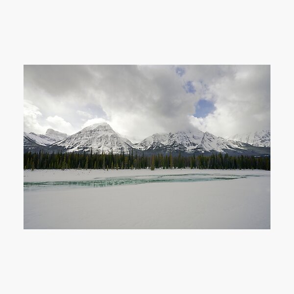 Item preview, Athabasca River Framed by Snowy Peaks designed and sold by rawshutterbug.