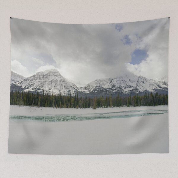 Item preview, Athabasca River Framed by Snowy Peaks designed and sold by rawshutterbug.