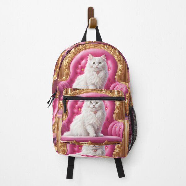 Item preview, Pets of Royalty - Fluffy White Cat on Pink Throne designed and sold by PurrfectionMeow.