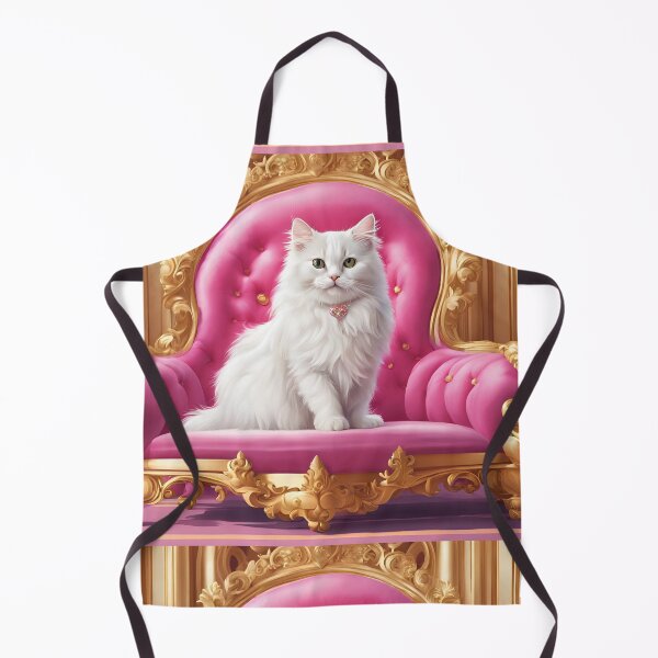 Item preview, Pets of Royalty - Fluffy White Cat on Pink Throne designed and sold by PurrfectionMeow.