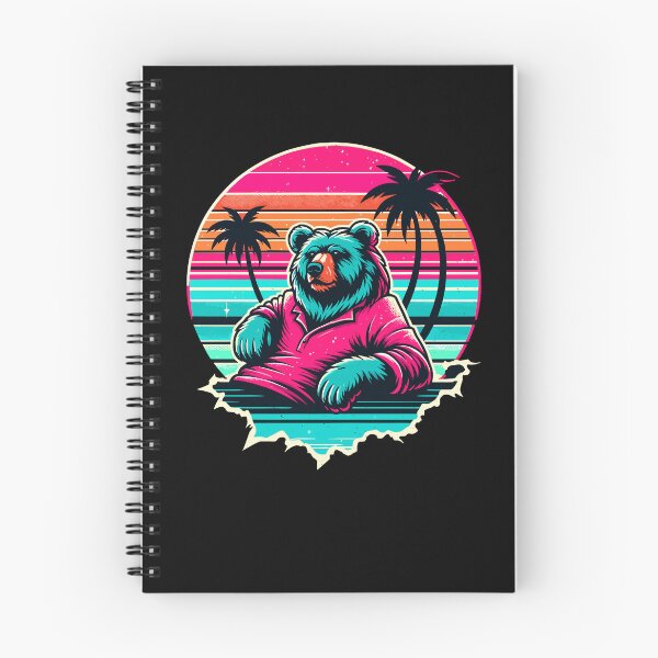 Item preview, Vaporwave Synthwave Surfer Surfing Bear Beach Grizzly designed and sold by Dressed For  Duty.