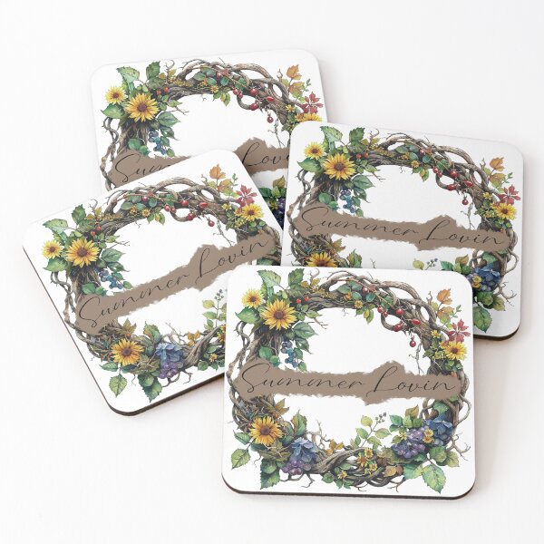 Item preview, ‘Summer Lovin’ Floral Summer Stick Wreath designed and sold by Chestnut Falls Studio.