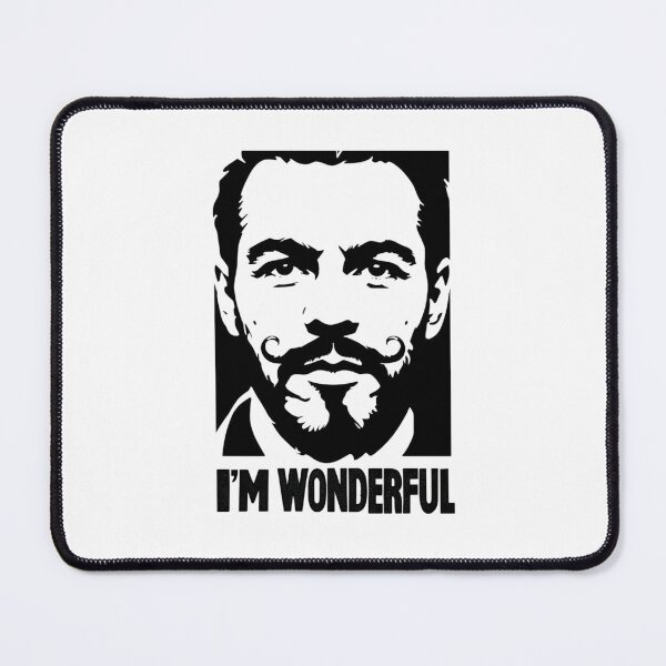 Item preview, Black and White Stencil Art of a Man's Face with 'I Am Wonderful' Theme designed and sold by Colorful-Garden.