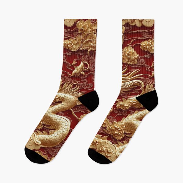 Item preview, Red and Gold Chinese New Year Dragon Pattern Celebration designed and sold by Rui Huang.