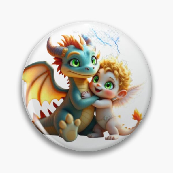 Item preview, Cheerful cherubim angel hugging a dragon designed and sold by DivineHaven.
