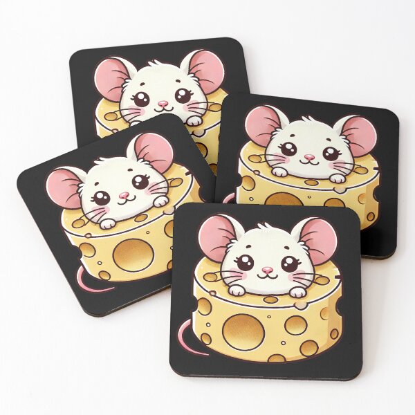 Item preview, Kawaii Mouse in Cheese Slice designed and sold by Whimsy Pop.