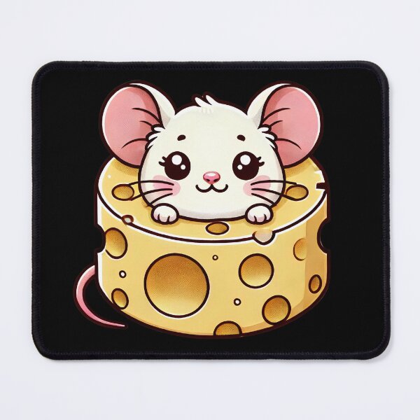 Item preview, Kawaii Mouse in Cheese Slice designed and sold by Whimsy Pop.