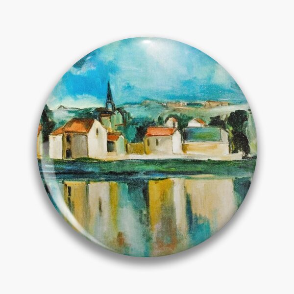 Item preview,  Town on the Bank of a Lake by Maurice de Vlaminck,1909, oil on canvas Made more vibrant designed and sold by CristalleLisa.