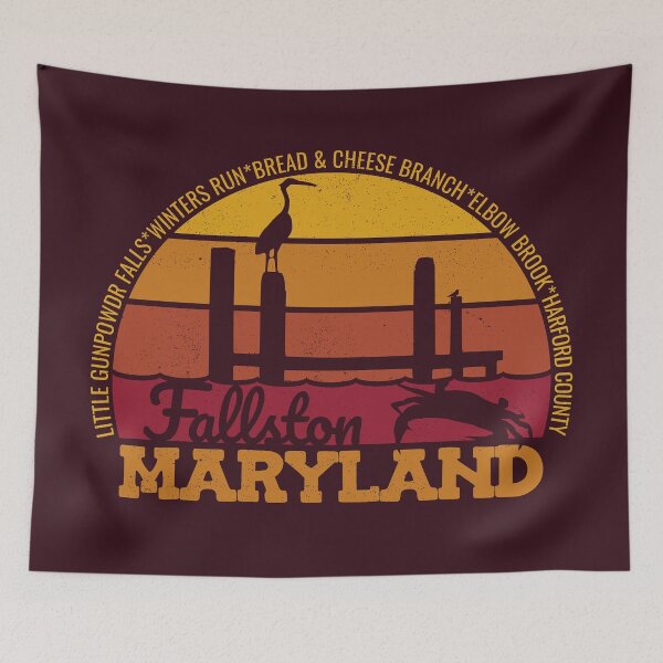Item preview, Logotipo retro del orgullo local del atardecer en Fallston, Maryland designed and sold by CRHPOD20.