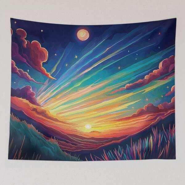 Item preview, Fantasy Dreamscape - Sun and Moon Digital Painting designed and sold by Fantasy Masterpiece.