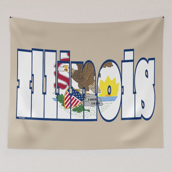 Item preview, Illinois Font with Illinoisan Flag designed and sold by Havocgirl.