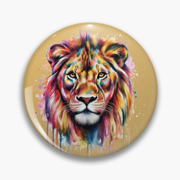 Item preview,   Vibrant Watercolor Lion's Face Art designed and sold by AnimalAirtistry.