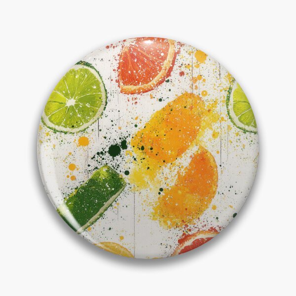 Item preview, Vibrant citrus fruits with abstract paint splashes designed and sold by Piotrek0001.