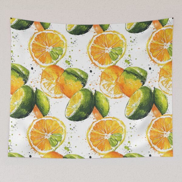 Item preview, Energetic orange and lime patterns with bold colors designed and sold by Piotrek0001.