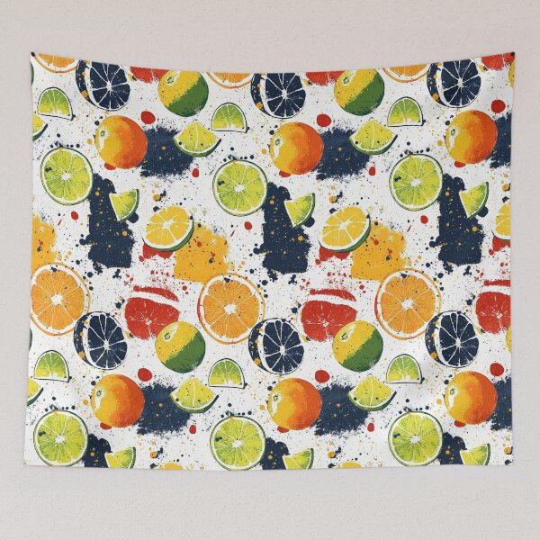Item preview, Fresh fruit illustrations with vibrant abstract elements designed and sold by Piotrek0001.