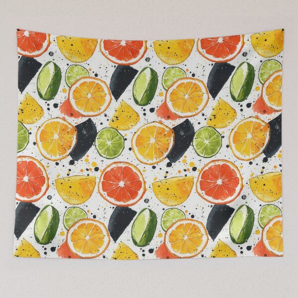 Item preview, Dynamic orange and lime slices in bold colors designed and sold by Piotrek0001.