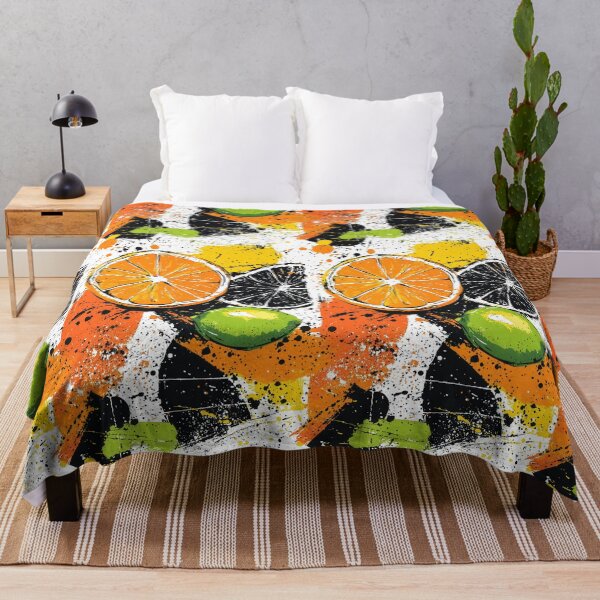 Item preview, Citrus-inspired modern art with vibrant splashes designed and sold by Piotrek0001.