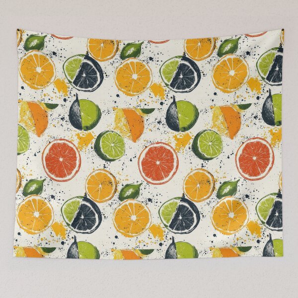 Item preview, Vivid orange and lime abstract fruit compositions designed and sold by Piotrek0001.
