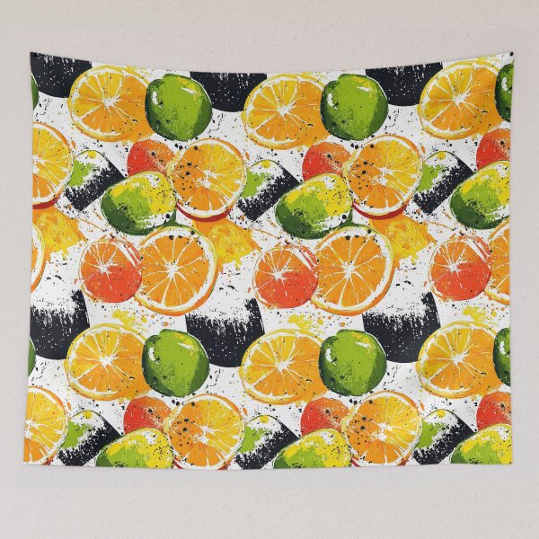 Item preview, Colorful fruit art featuring citrus-inspired elements designed and sold by Piotrek0001.