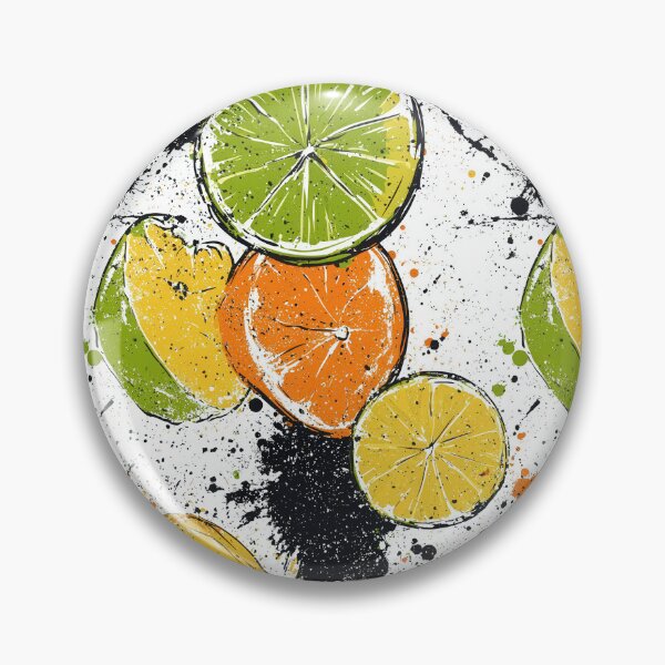 Item preview, Modern citrus patterns with dynamic paint accents designed and sold by Piotrek0001.